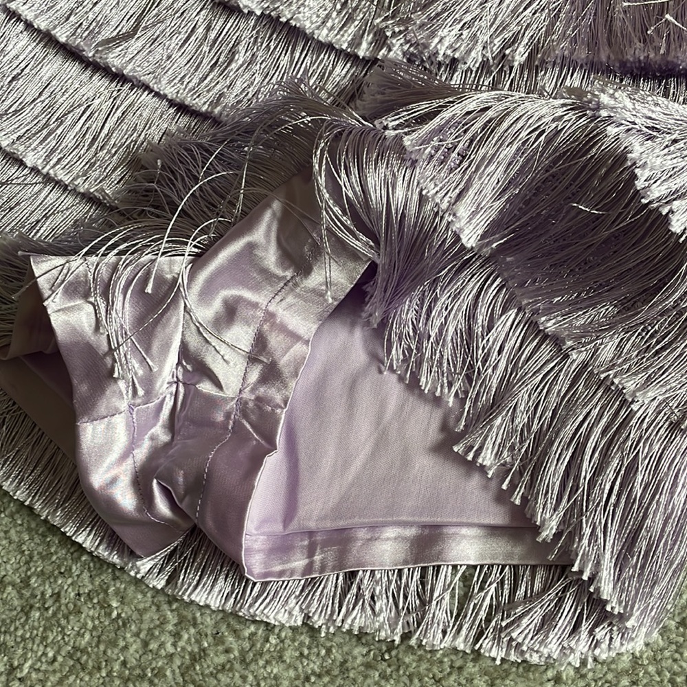 Purple Fringe Mini Skirt - Picture 8 of 8